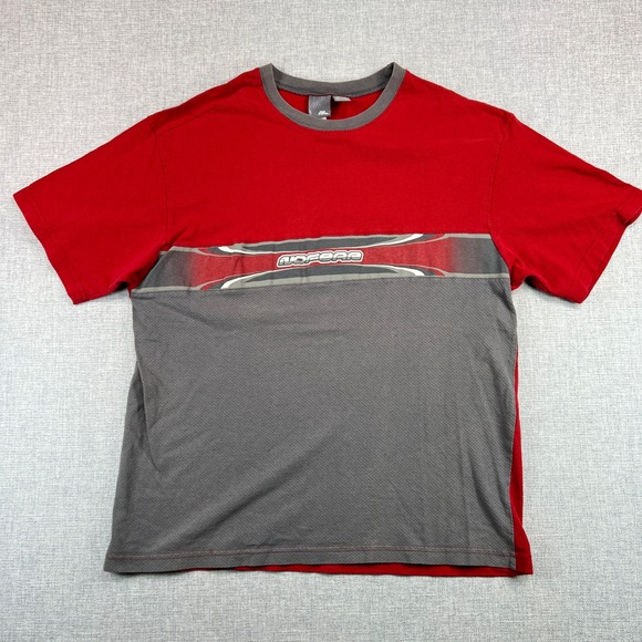 Vintage‎ Y2K No Fear Graphic T-Shirt Men Medium Red Gray Mesh Grunge Skater USA - Picture 1 of 9